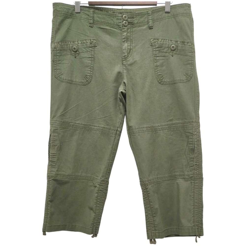 PrAna Women's BREATHE Linen Blend Hiking Pants Sz 14 Lightweight Trekking Cargo